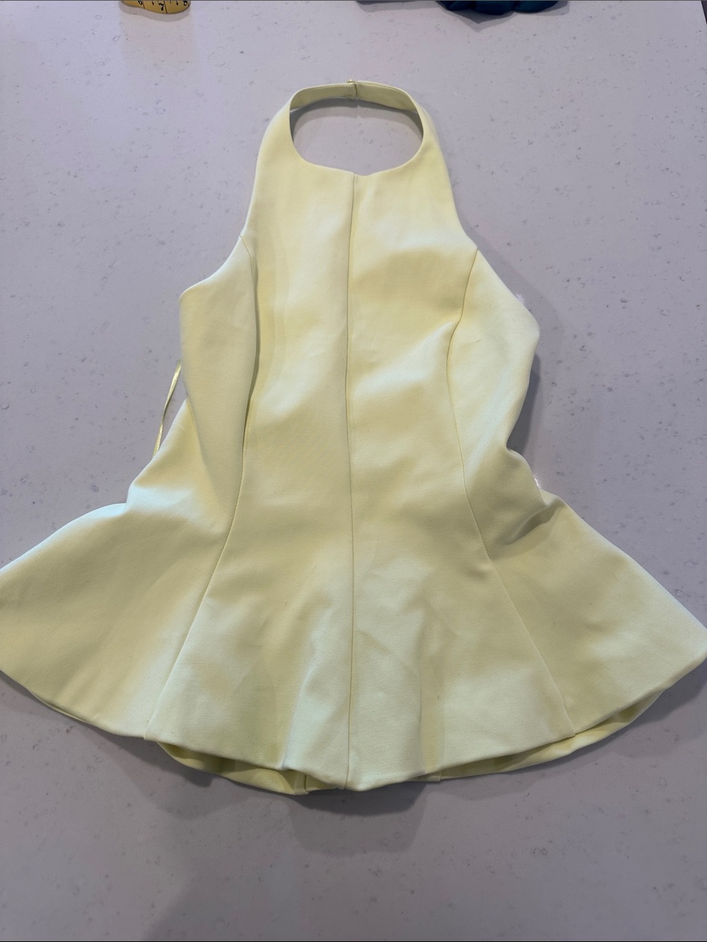NWT Zara Yellow Peplum Halter Top